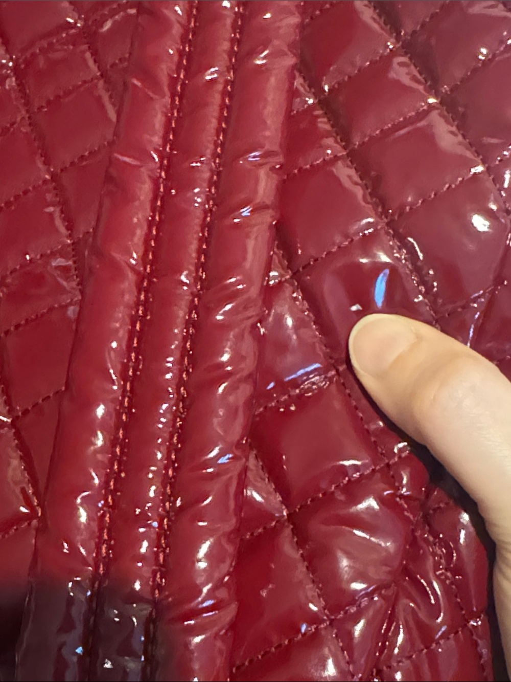 MZ WALLACE BACKPACK—Quilted “Cranberry Lacquer” with leather details - Picture 16 of 16
